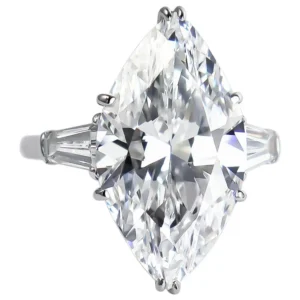 J. Birnbach 8.33 carat Marquise Diamond Engagement Ring with Tapered Baguettes