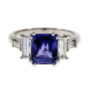 Peter Suchy Violet Natural Sapphire Platinum Engagement Ring