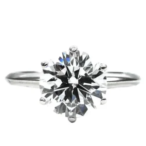 Round Diamond Platinum Solitaire Engagement Ring Tiffany & Co. 2.18 carat